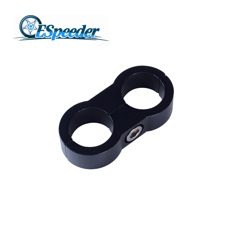

ESPEEDER 1Pcs Universal AN10 Billet Oil Fuel Water Hose Tube Seprator Divider Clamp Black