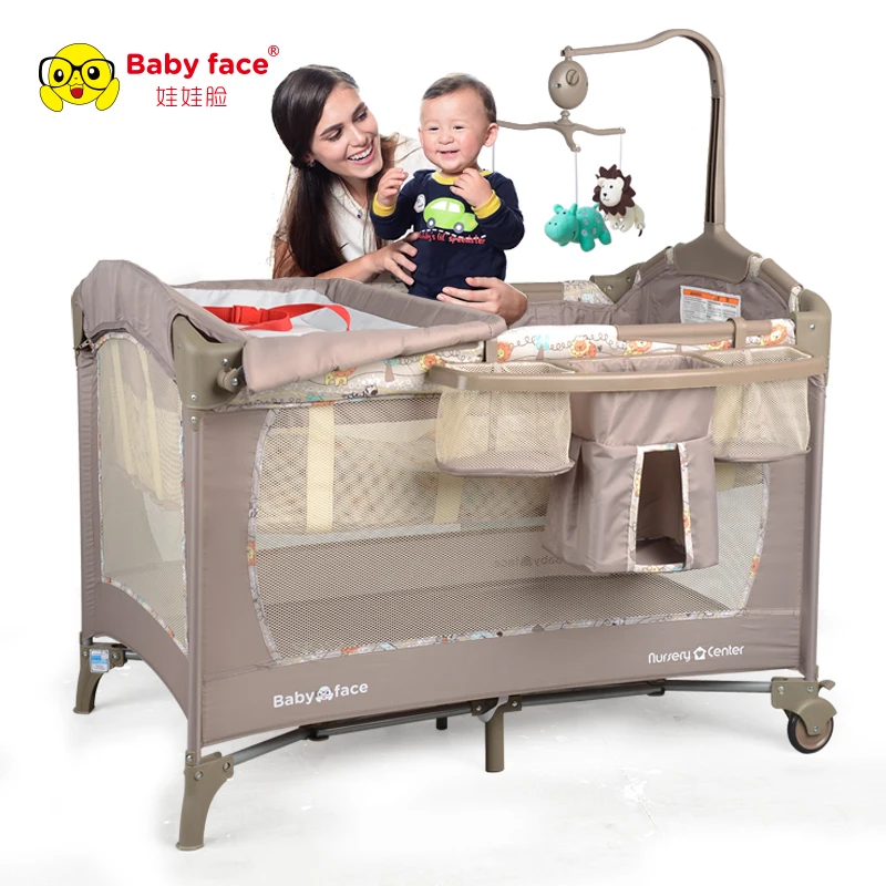 

Multi-functional Cribs Supereme Version Steel Tube Structure Super Strong Baby Cribs Two-Layer Nursery Center BF820