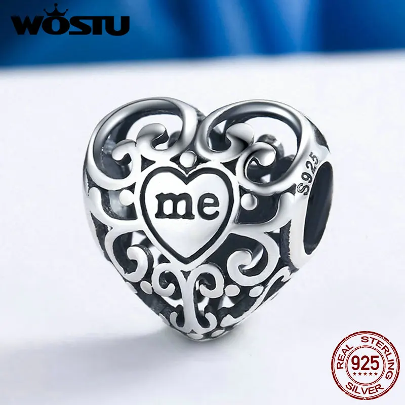WOSTU New Arrival 925 Sterling Silver You & Me Love Together Beads Fit Original WST Charm Bracelet Jewelry Gift DXC145