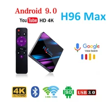 H96 MAX RK3318 Smart TV Box Android 9.0 4GB RAM 64GB youtube 4K WiFi Media Player Google Voice Assistant Support Netflix PLEX