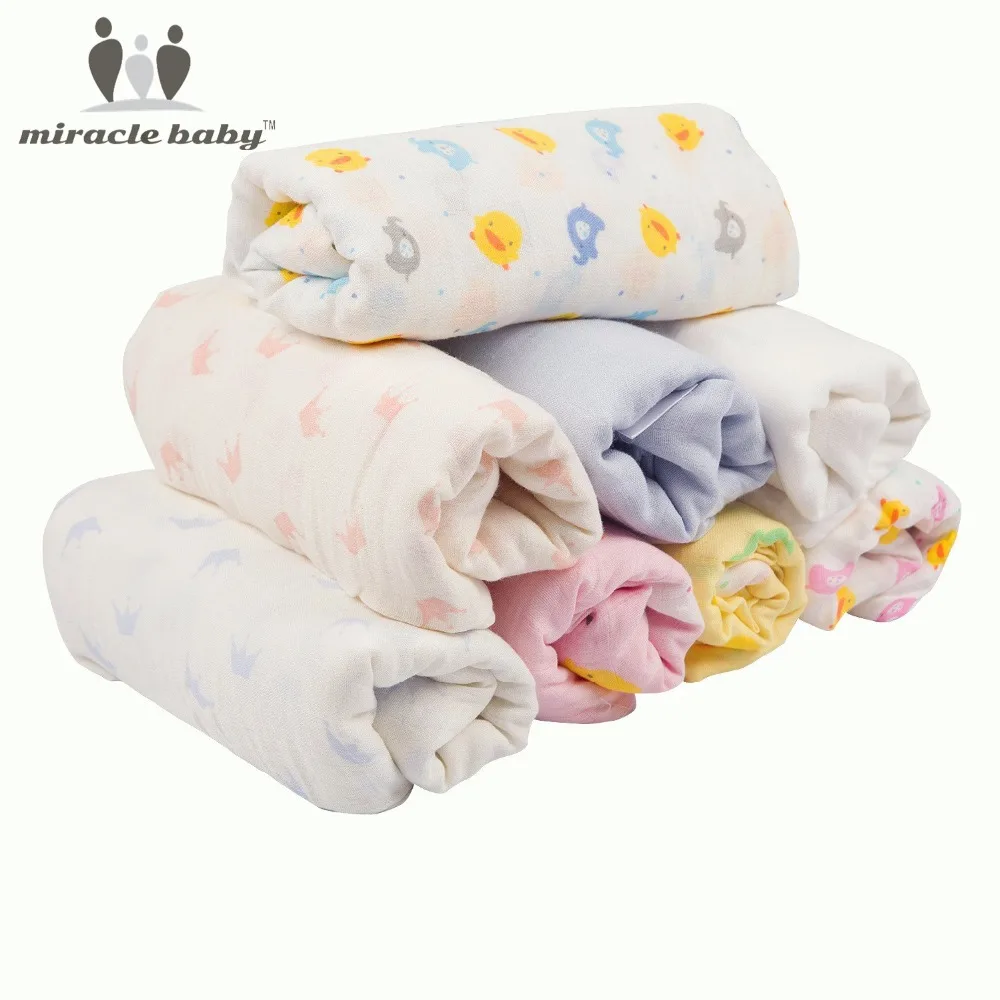 

Miracle Baby Receiving Blanket Soft Swaddle wrap 70% Bamboo 30% Cotton Square Muslin Cloth Stroller Blanket Nursing Cover Unisex
