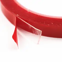 1 см * 3 м красный, прозрачный силиконовые Двусторонняя клейкие ленты Стикеры для автомобиля высокая прочность без следов клей
