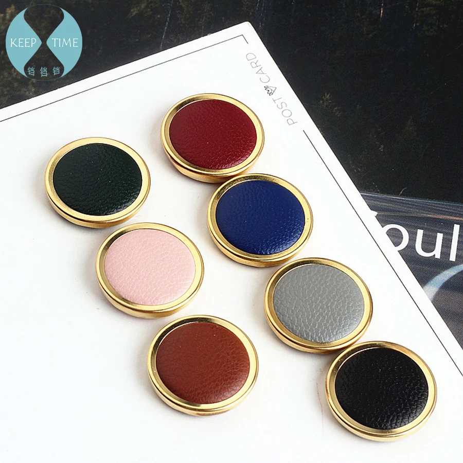 

Diy handmade jewelry accessories metal frame leather round buckle patch earrings pendant material pendant pendant