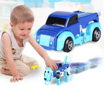 

The Dog toy Car Transformer Novelty Clockwork Deformable Car Dog Kids Toy Gift cars diecast toys for children A1