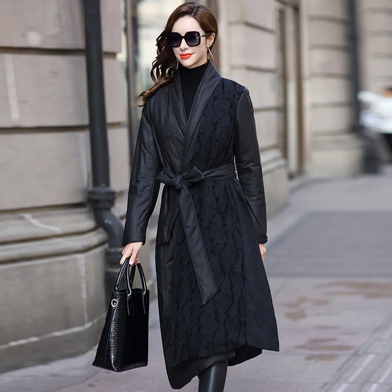 

Leather Jacket Women Sheepskin Genuine Leather Jacket for Women Clothes Duck Down Winter Coat Women Chaqueta Mujer 69770 YY884