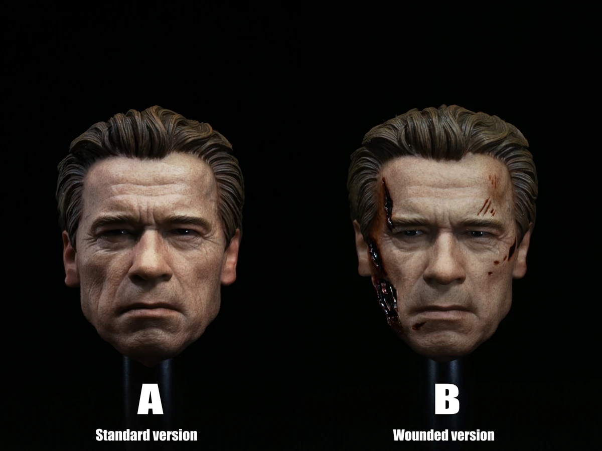 

High Quality 1/6 Terminator 4 T800 T-800 Old Arno Head Sculpt Normal /battled Head for 12" Collectible Action Figure DIY