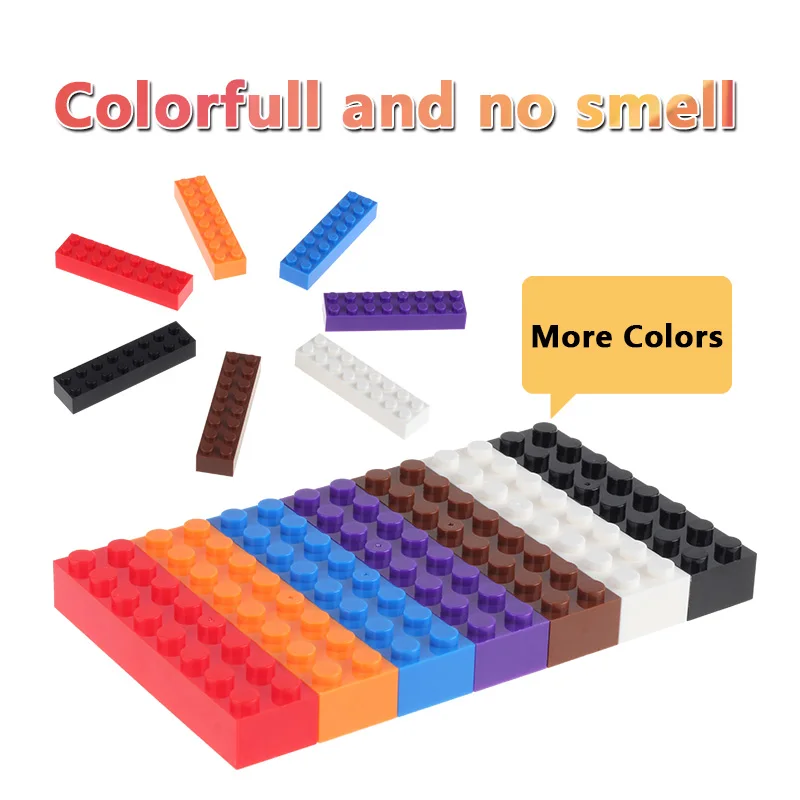 

2Packs Bulk Base Bricks 2X8 Small Building Blocks 1Pack 1Color Each Pack 100g About 24PCS DIY Toy For Kids Compatible Legoed