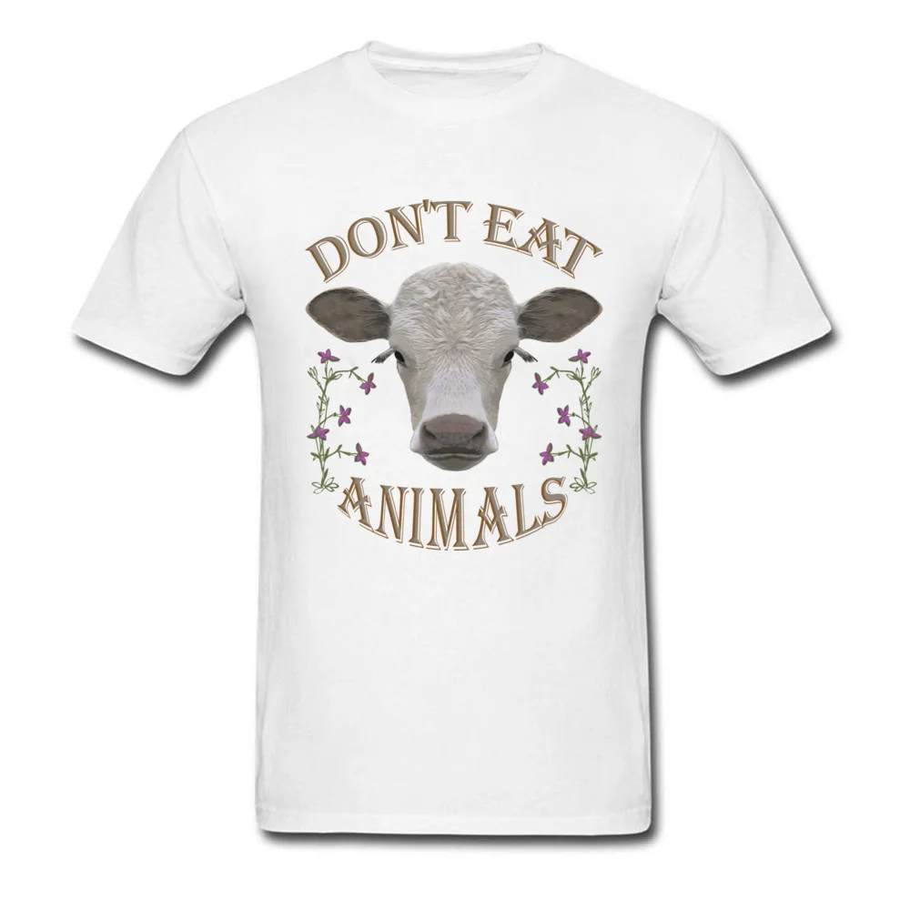 DONT EAT ANIMALS T Shirt Short Sleeve Hip hop Prevailing Mens Autumn Tops & Tees Hip hop Tee Shirts Crew Neck All Cotton DONT EAT ANIMALS white