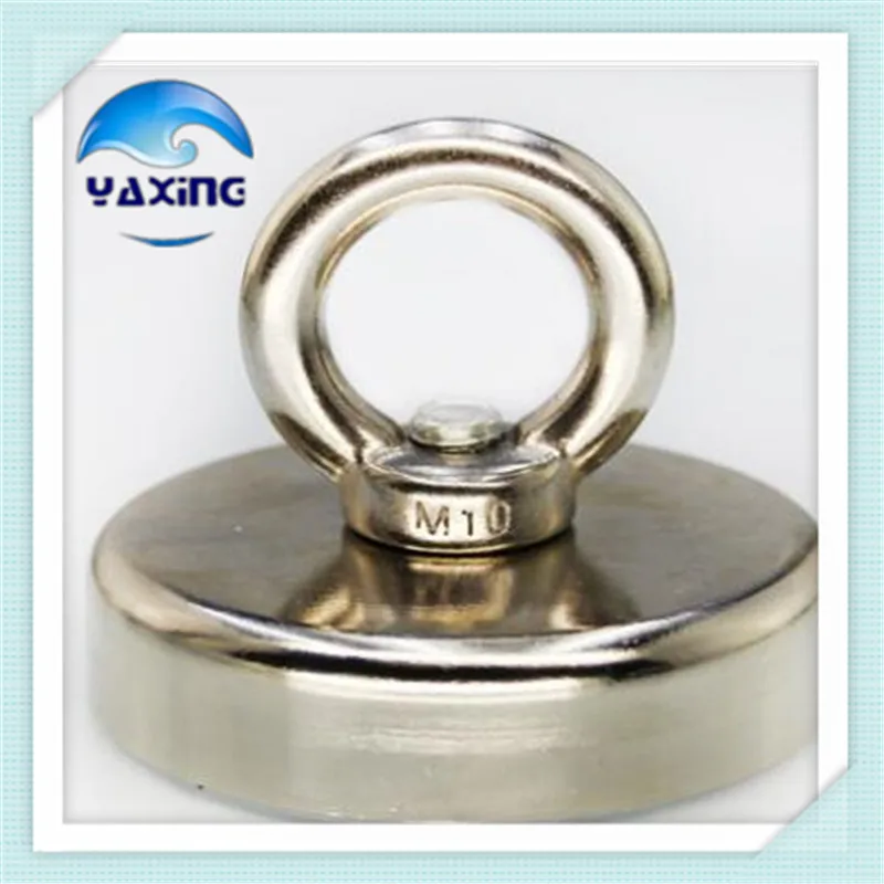 

162kg Pulling Mounting Magnet 2PCS Dia 75mm Magnetic Pots with Ring Lifting Magnet Neodymium Permanent sea salvage magnet