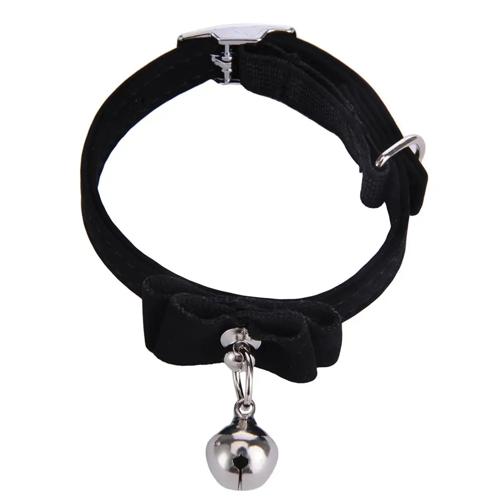 Black Bow Tie Cat Collar with Sash Small Bells Luxury Flocking Adjustable Pet Collar for Small Puppy Dogs and Kittens 20E Black Bow Tie Cat Collar with Sash Small Bells Luxury Flocking Adjustable Pet Collar for Small Puppy Dogs and Kittens 20E