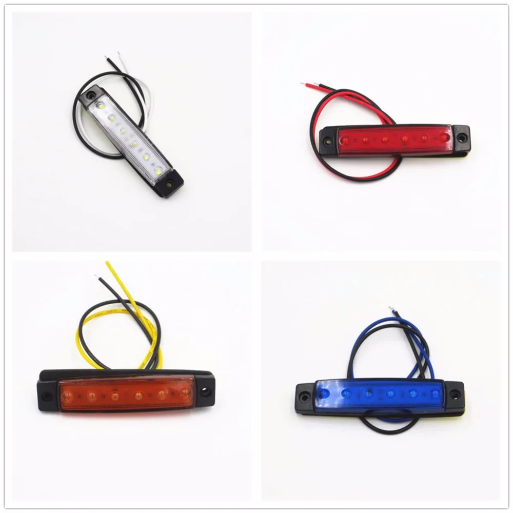 

CYAN SOIL BAY DC12V/24v 6LED Side Marker Light for Truck Trailer Indicator Signal Lamp Color White RED Amber Blue Green Yellow