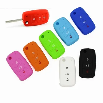 

Silicone 3 Button Keyless Remote Fob Shell Car Key Cover Case for Volkswagen Golf Passat Beetle Jetta