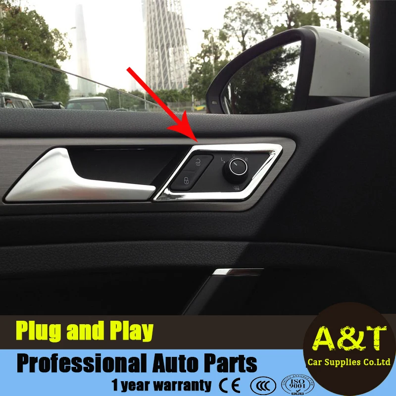 

JGRT car styling for VW Golf 7 Inner handle side decorative frame high quality ABS Interior chrome plating decoration trim 4