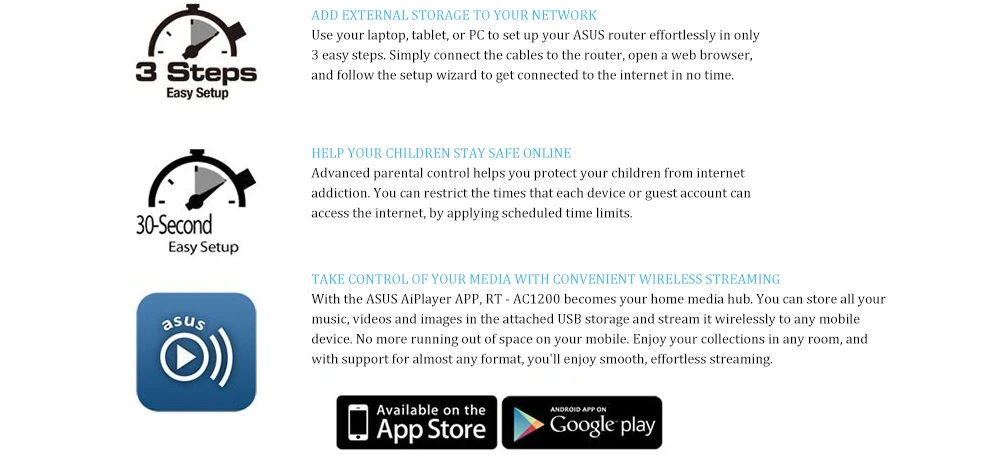 ASUS RT-AC1200 беспроводной маршрутизатор 2,4 г 5 г 1167 Мбит/с сеть Wi-Fi повторитель двухдиапазонный маршрутизатор с четырьмя 5dBi антеннами