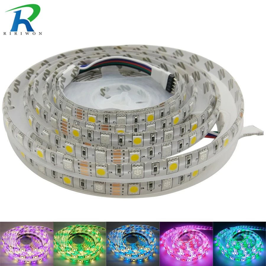 Светодиодная лента RGB RGBW SMD 5050 водонепроницаемая гибкая светодиодная Диодная DC12V 5