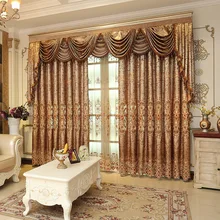 European Classics curtains for living room black out curtain for bedroom luxury embroidery tulle curtains Villa