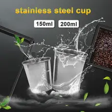 1 шт. 150 мл/200 мл нержавеющая сталь дорожный Стакан Кружка для питья кофе чай пивная чашка для виски вина портативный набор посуды Trvael