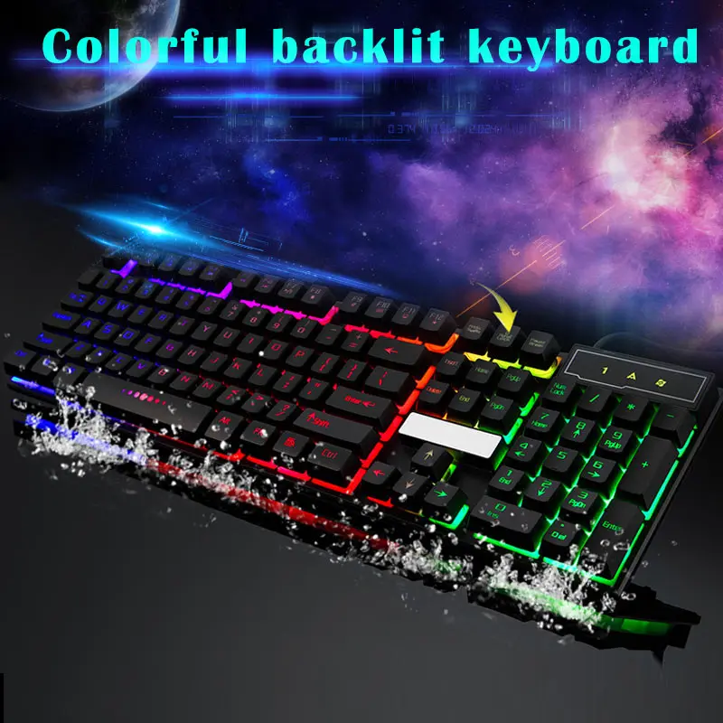 

Gaming Keyboard 104 Keys Mechanical Fell Wired USB Keyboards RGB LED Backlit for Overwatch LOL DJA99