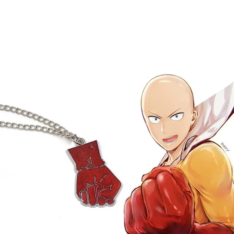 Аниме One Punch Man Сайтама оппай кулак металлическая подвесная модель игрушки Ожерелье Косплей коллекция