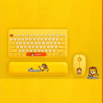 

Yellow Cute Women 2.4G Wireless Keyboard and Mouse Mini Multimedia Keyboard Mouse Combo Set For Notebook Laptop Mac Desktop PC