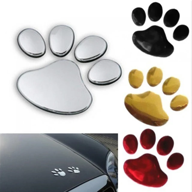 2pcs Rhinestone Car Stickers Crystal Heart Dog Paw Print Bling Stickers And  Decals For Auto Window Motorcy…