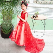 Flower Girl Dresses For Weddings 2018 Beading Appliqued Pageant Dresses For Girls First Communion Dresses Kids Prom Dresses quality pretty satin flower hem trailing girl dresses 2018 beaded appliqued dresses for girls kids prom dresses vestido daminha