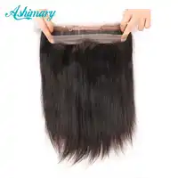 Ashimary Malaysian Remy Straight Hair Pre Plucked 360 Lace Frontal with Baby Hair Natural Color 100% Human Hair Free Shipping