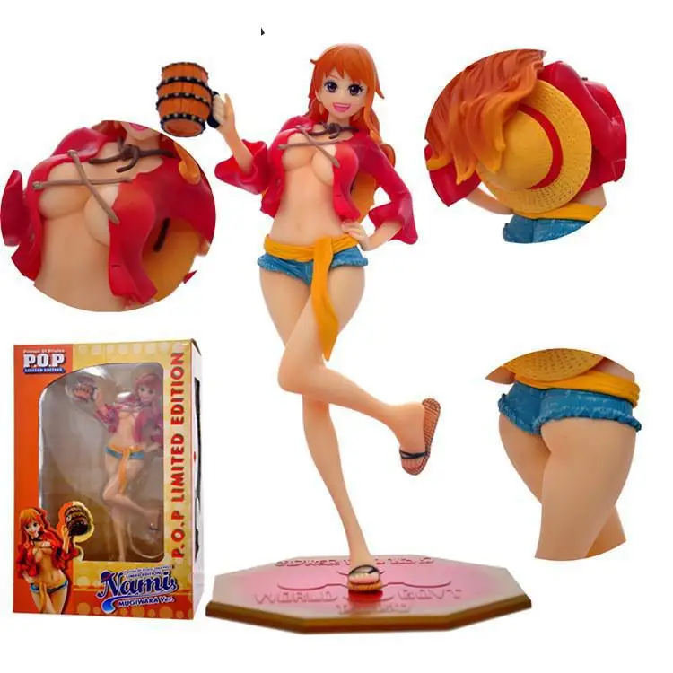 hot !1pcs 22cm One Piece sexy Nami Red costume Nami PVC plastic Action Figure Model toysin