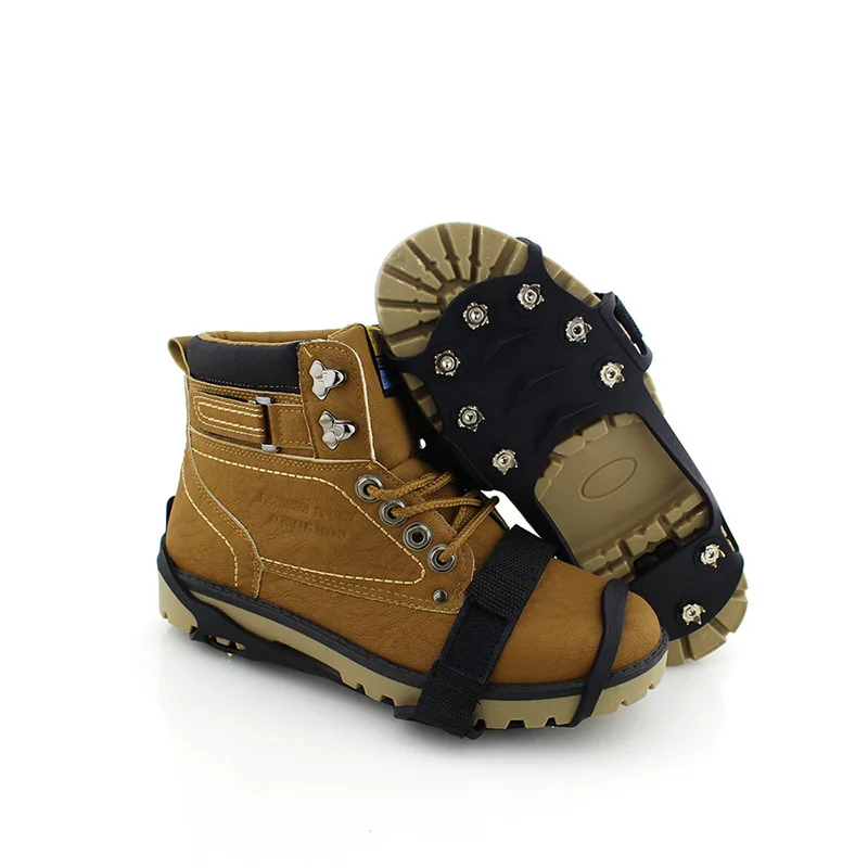 

10 Nails Outdoor Ice Floes Gripper Snow Crampons Strap Climbing Cleats Spikes Non Slip Boots Silicone Ice Stud Shoes Grip