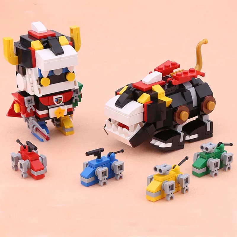 

18002 455pcs Defender Of The Universe Brickheadz Voltron Beast King GoLion Robot Building Blocks Brick Toy