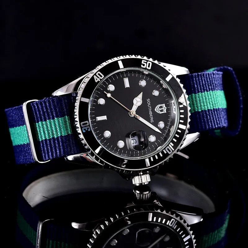 SOUTHBERG Роскошные мужские часы Топ бренд Роскошные повседневные часы мужские часы для мужчин спортивные военные наручные часы relogio masculino
