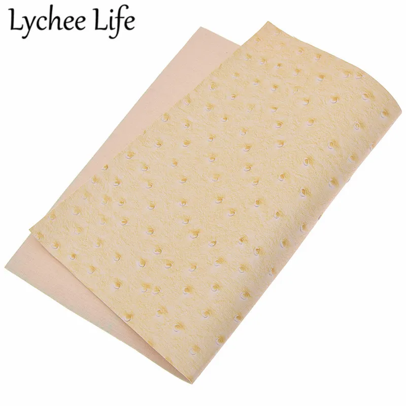 Lychee Life тисненая страусиная кожа ткань A4 ПВХ 29x21 см синтетическая ткань DIY Современная домашняя одежда Текстиль Швейные аксессуары