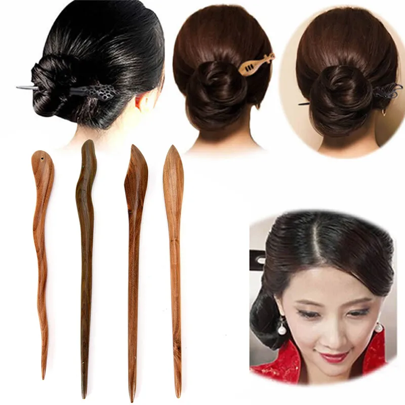 Деревянные Ebony Hairwear Свадебные ручной головной убор женские шпильки для невесты 17 см аксессуары для укладки волос