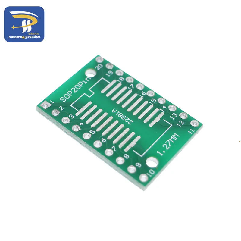 10 шт. SOP20 SSOP20 TSSOP20 к DIP20 Pinboard SMD для DIP адаптер 0,65 мм/1,27 мм до 2,54 мм DIP Pin Шаг печатной платы конвертер