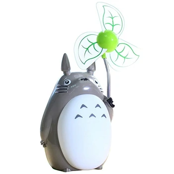 

Led Kawaii Totoro Table lamp Usb Rechargeable Fan Night light cartoon reading Desk Lamps bedroom Beside lighting Kids Gift