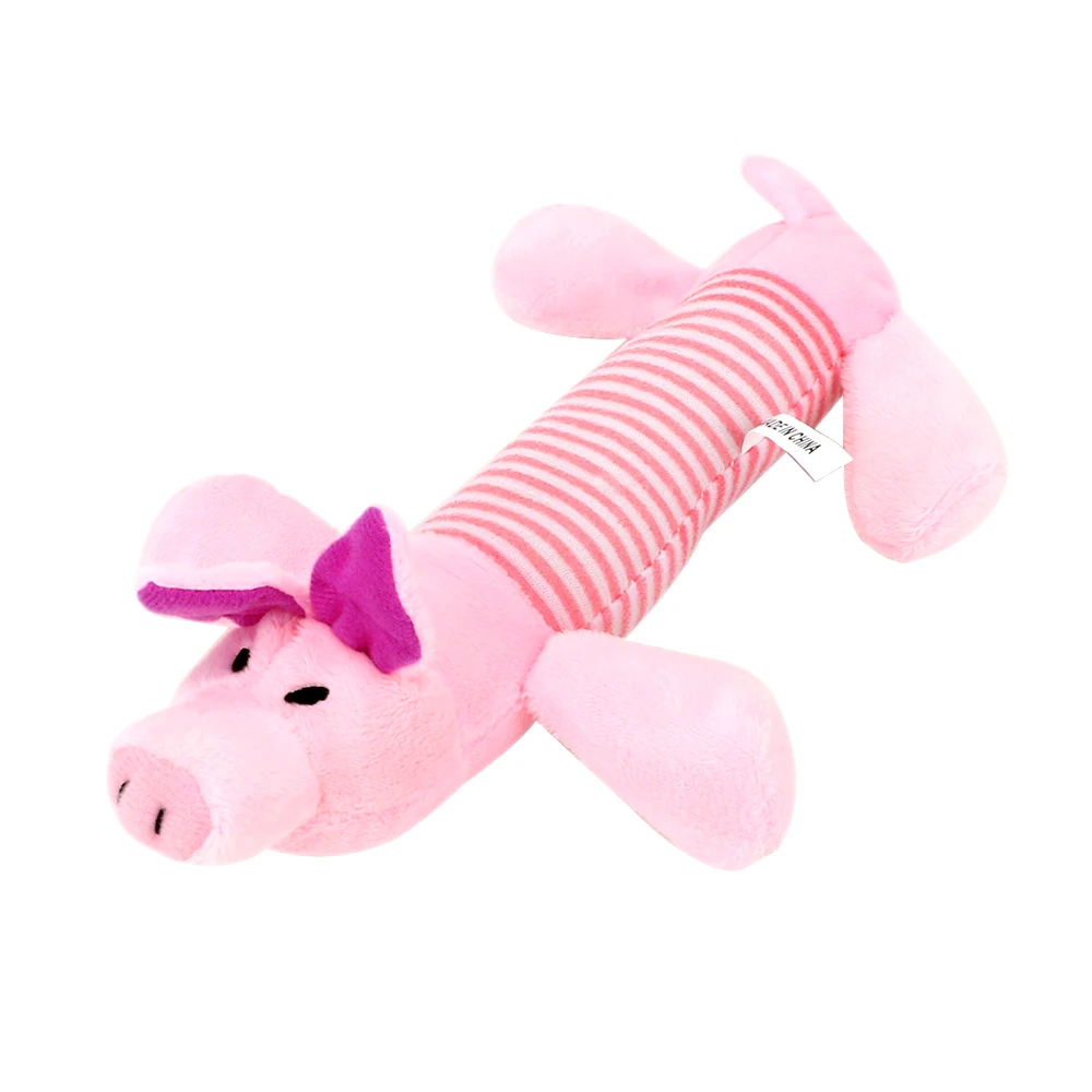 NICEYARD Pet смешные плюшевые игрушки пищащая Жевательная звуковые Куклы Слон утка свинья подходит для всех домашних животных популярные собаки кошки флисовые игрушки - Цвет: Pink Pig