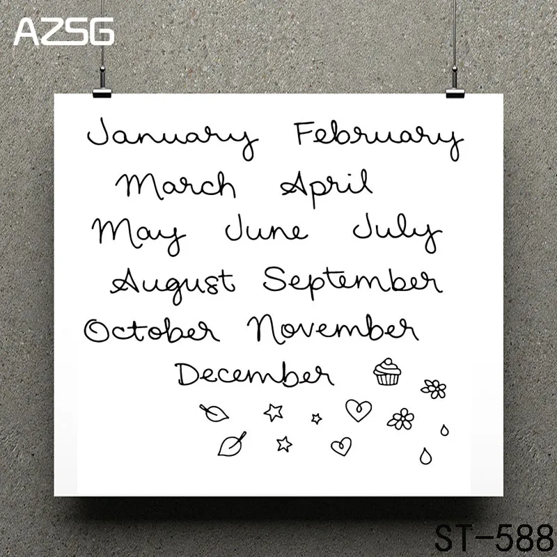 

Calendar Transparent Clear Stamp/Seal for DIY Scrapbooking/photo Album Decorative Clear Stamp Sheets 14*14cm