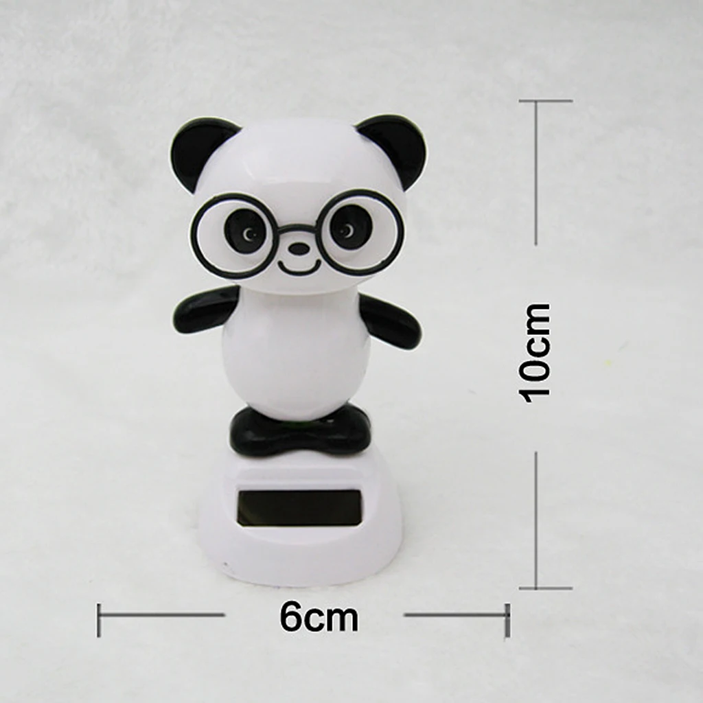 Solar Operated Toy Dancing Bobbleheads Panda Ornament Animal Figure Car Home Decor Tabletop Desk Office Display