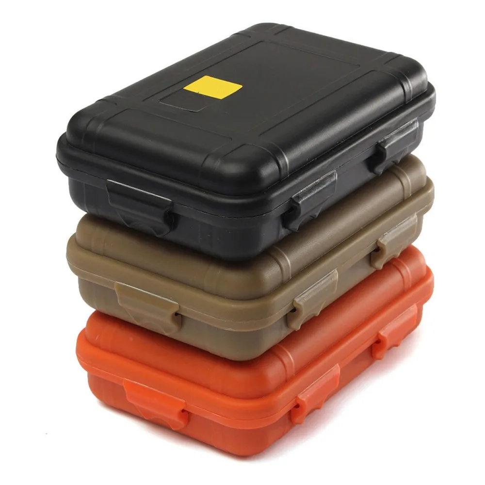 

Outdoor Airtight Survival Storage Case Shockproof Waterproof Camping Travel Container Carry Storage Box EDC Containers Size S/L