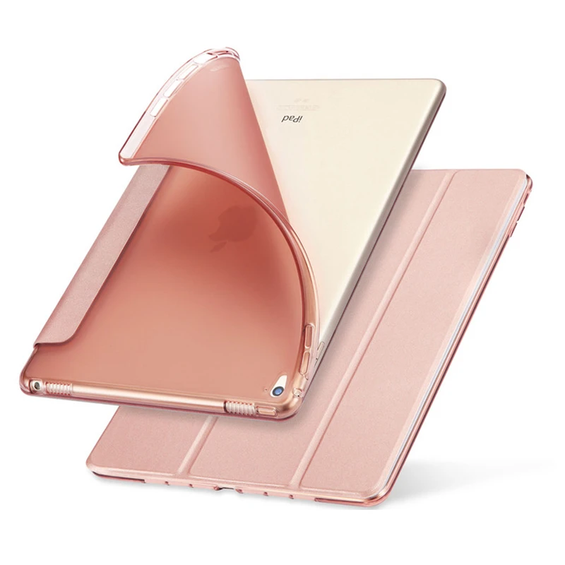 

For iPad Air 2 Air 1 Case Soft TPU Silicone Back Tablet Cover for New iPad 9.7 2017 2018 A1822 A1893 Funda Auto Sleep/Wake Up
