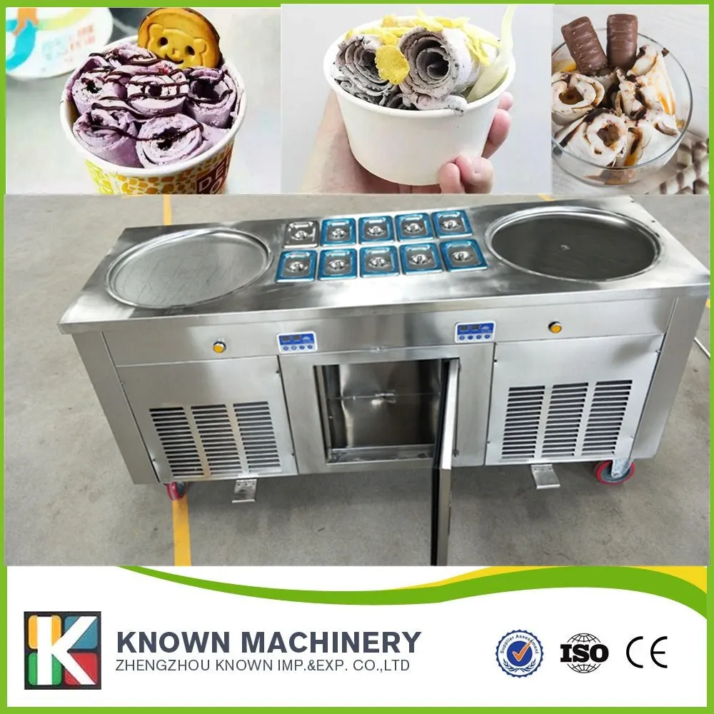 KN 2+10 fried ice cream machine/frying ice cream roll machine with R410
