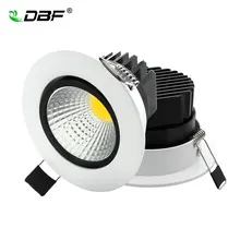 Super Bright Recessed LED COB Downlight Dimmable 5W 7W 9W 12W LED Spot light LED Ceiling Lamp AC 110V 220V White Warm White