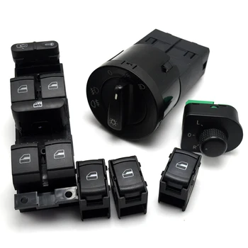 

6 Pcs window switch headlight switch mirror switch for VW JETTA GOLF MK4 POLO BORA Passat B5 BEETLE 1C0 941 531 1J4 959 857D