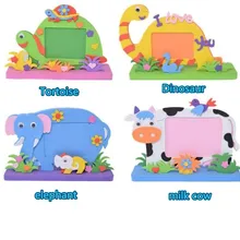 2 шт./партия мультяшное животное EVA пена мультяшная фоторамка для детей Детские DIY 3D наклейки фоторамка ручной работы блочные игрушки