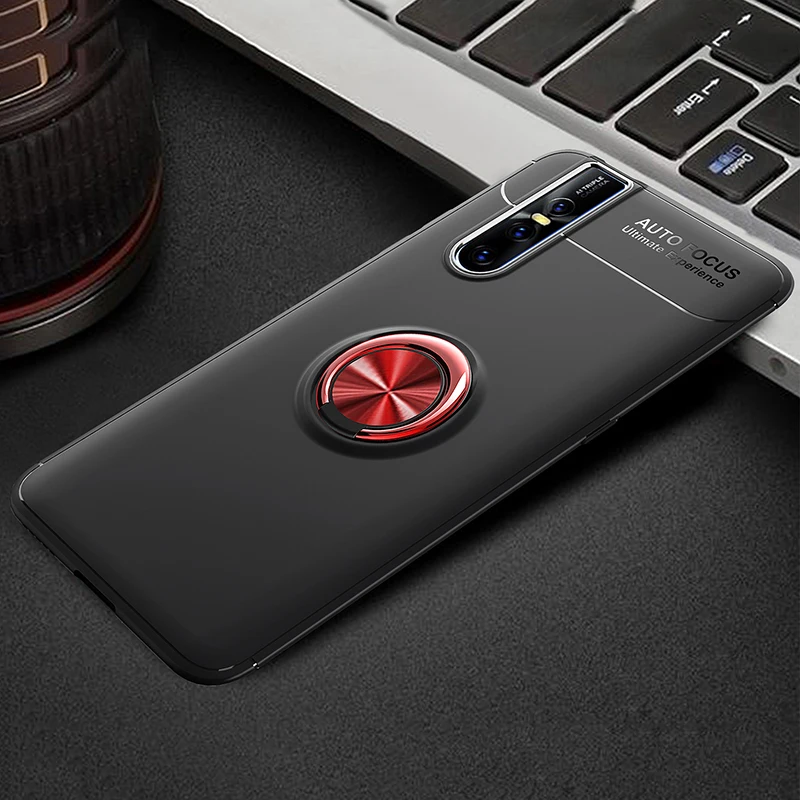 MAKAVO For VIVO V15 Case Finger Ring Holder Matte Soft Silicone Back Cover For vivo V15 Pro Phone Case MAKAVO For VIVO V15 Case Finger Ring Holder Matte Soft Silicone Back Cover For vivo V15 Pro Phone Case