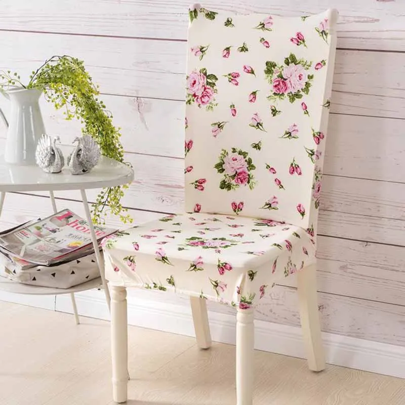 Спандекс стрейч обеденный накладка на стул цветочный принт съемные чехлы на стулья эластичные короткие большие качели обеденный стрейч чехлы на стулья - Цвет: Коричневый