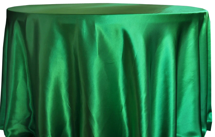 Free Shipping 10pcs Cheap Green 70''/90''/108''/120''/132'' Round Satin