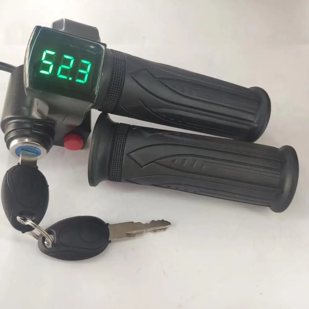 

voltmeter 12-120v+twist throttle+switch&lock battery voltage indicator for electric scooter bike tricycle ATV MTB mobility part