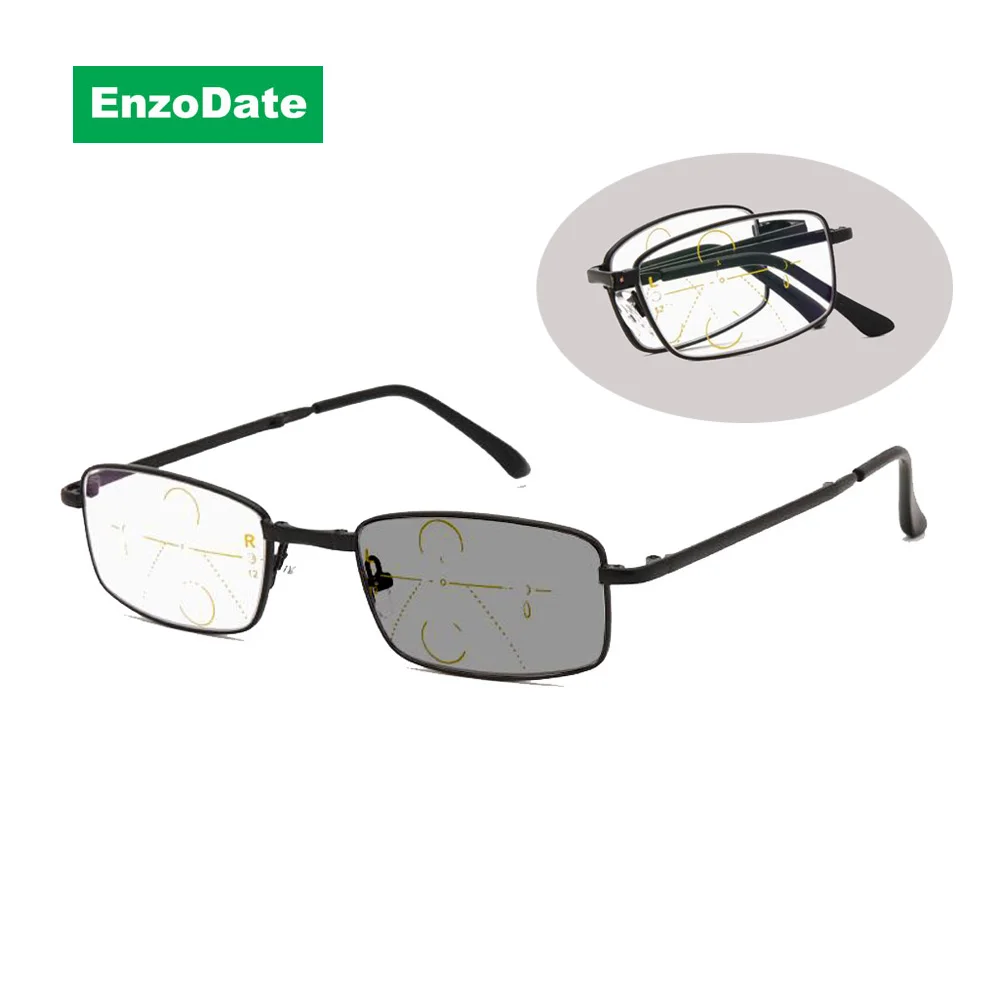 

Progressive Transition Photochromic Folding Reading Glasses Anti Blue Ray Computer Foldable UV400 Sunglasses No Line Gradual