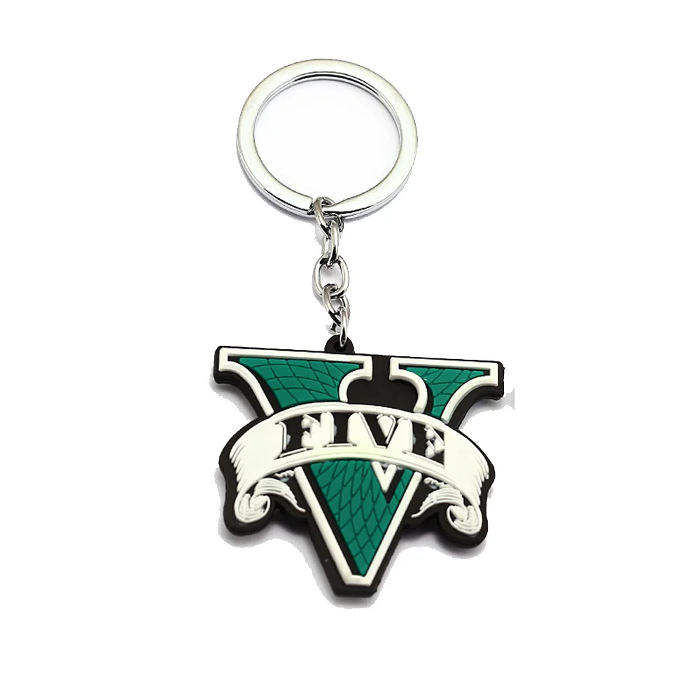 

Game GTA 5 Keychain Keyrings Grand Theft Auto V Charm Silicone GTA5 Keychain for women man Cosplay Jewelry Birthday Gift